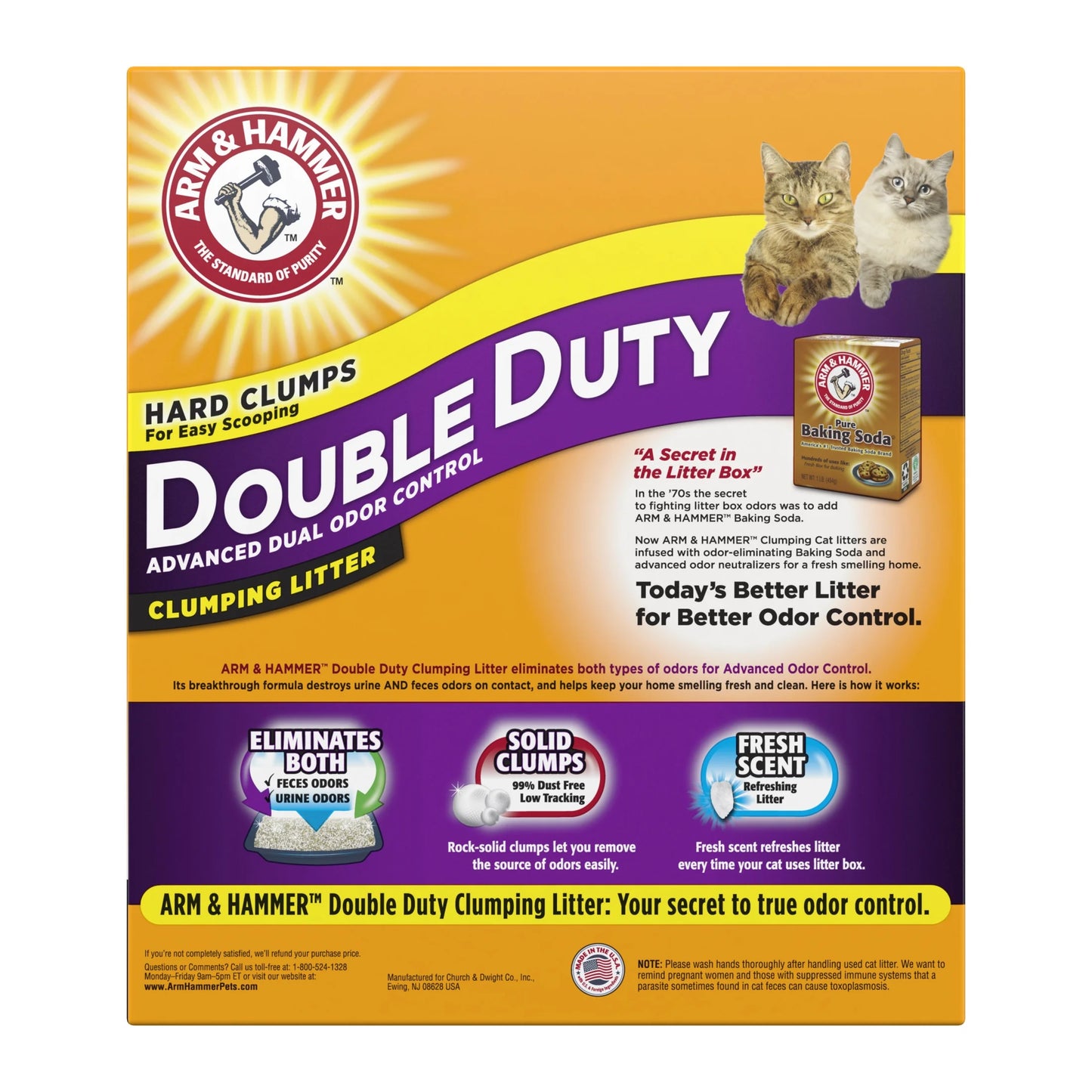 Double Duty Cat Litter, Advanced Odor Control Clumping Cat Litter, Scented, 40 Lb