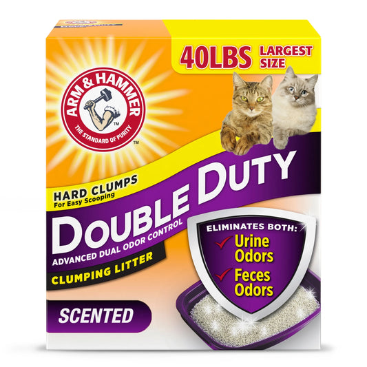 Double Duty Cat Litter, Advanced Odor Control Clumping Cat Litter, Scented, 40 Lb
